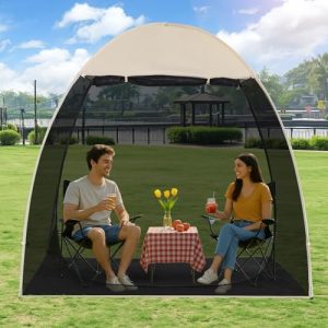 EighteenTek Screen House Gazebo, 2-4-6 Person Pop Up Screen Tent, Instant Screen Room with Carry Bag, Outdoor Mosquito Tent, Sun Shade Shelter for Patio, Garden, Backyard, Deck & Outdoor Activities