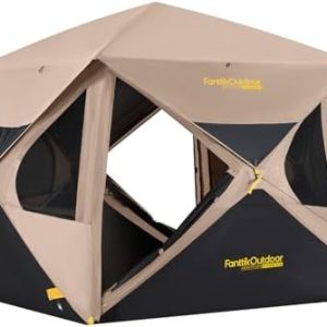 FanttikOutdoor Alpha C4 Ultra Camping Tent 4 Person Pop Up Instant Cabin Setup in 60 Seconds Portable Hub Tent with Rainfly & Windproof for Outdoor Camping & Overlanding